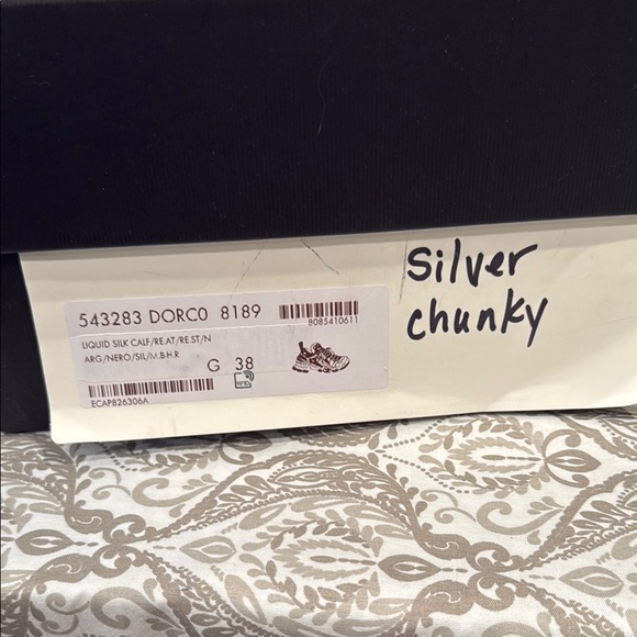 Gucci Silver and Black Flashtrek Sneakers with Crystal Straps - Picture 9 of 9